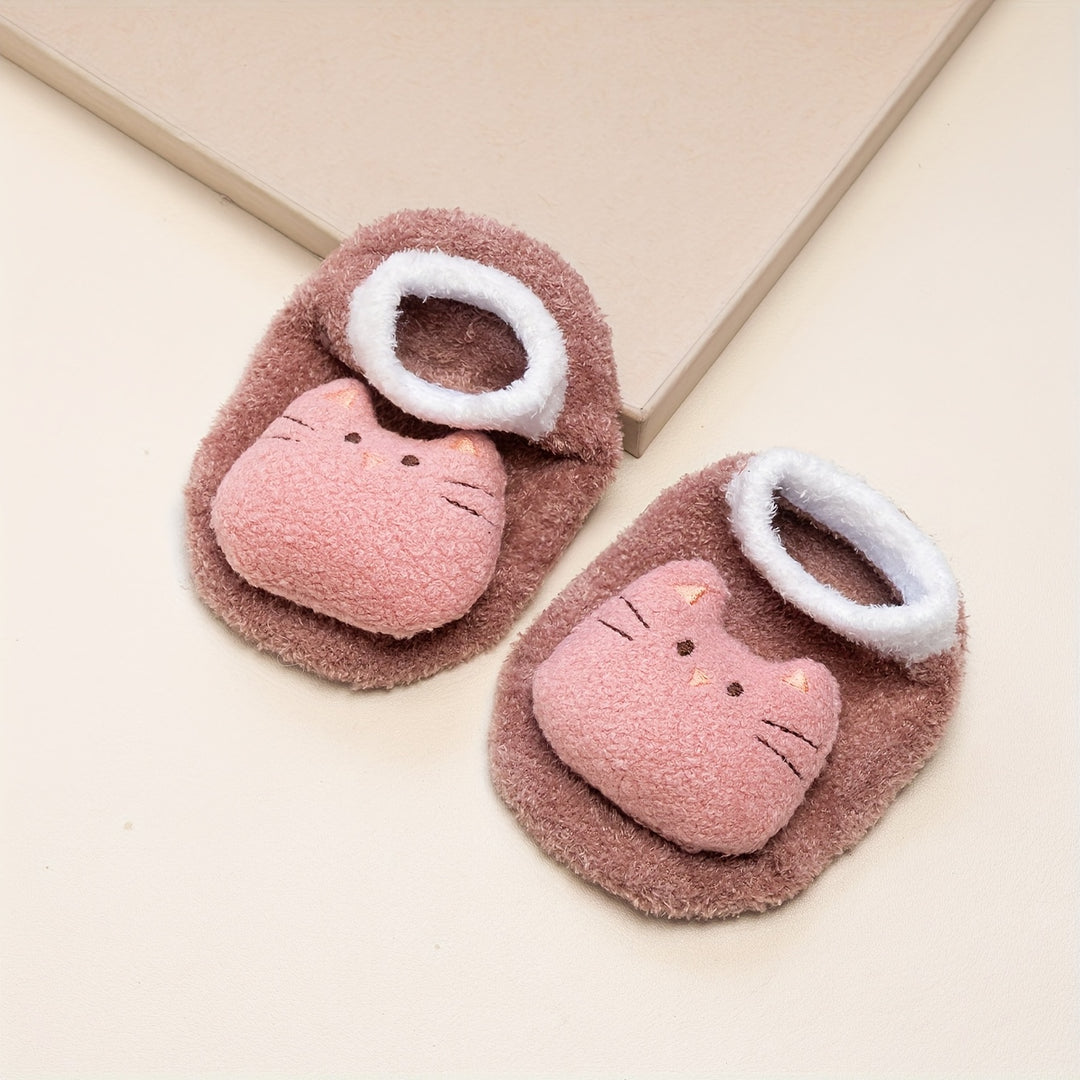 SnugFoot™ – Antislip Sokken voor Meisjes – Zachte & Schattige Dierendesigns (0–5 Jaar)