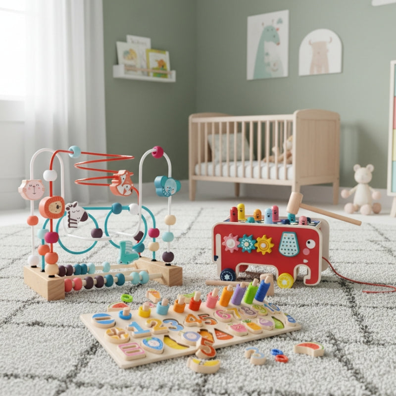 BrainBloom – 3-delige Houten Speelgoedset