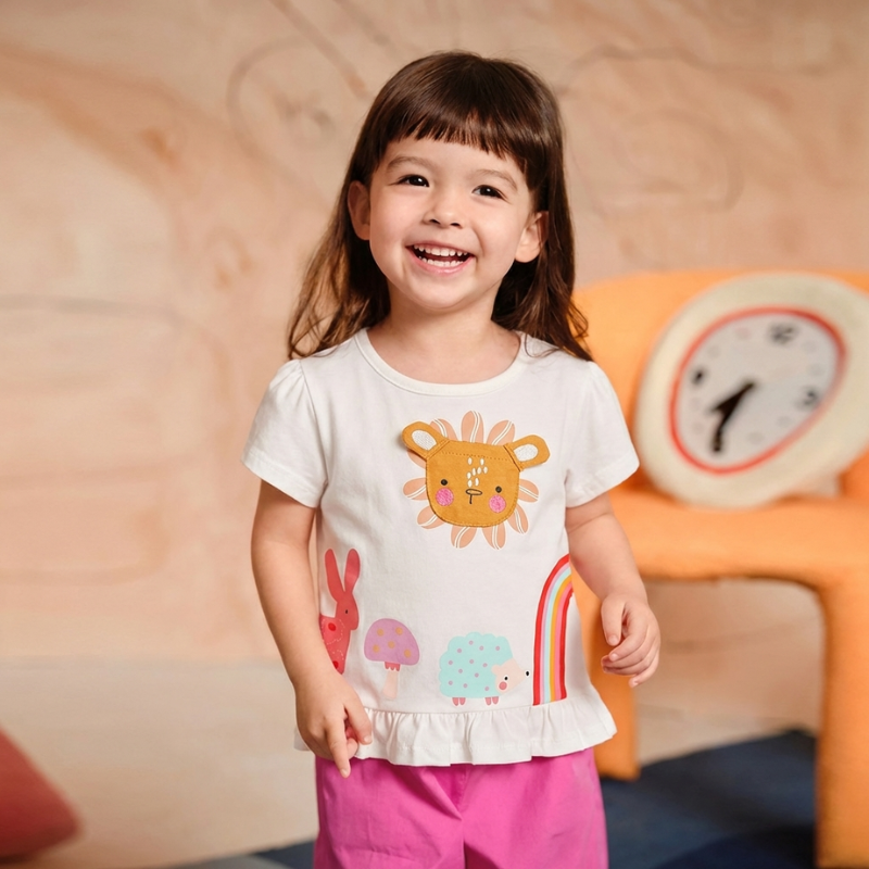 Lavinia – Bosdieren Peplum T-shirt