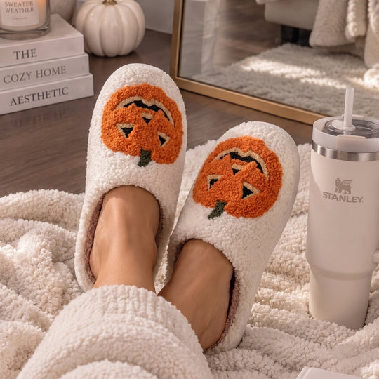 SpookStep – Pluizige Pantoffels met Halloweenmotieven
