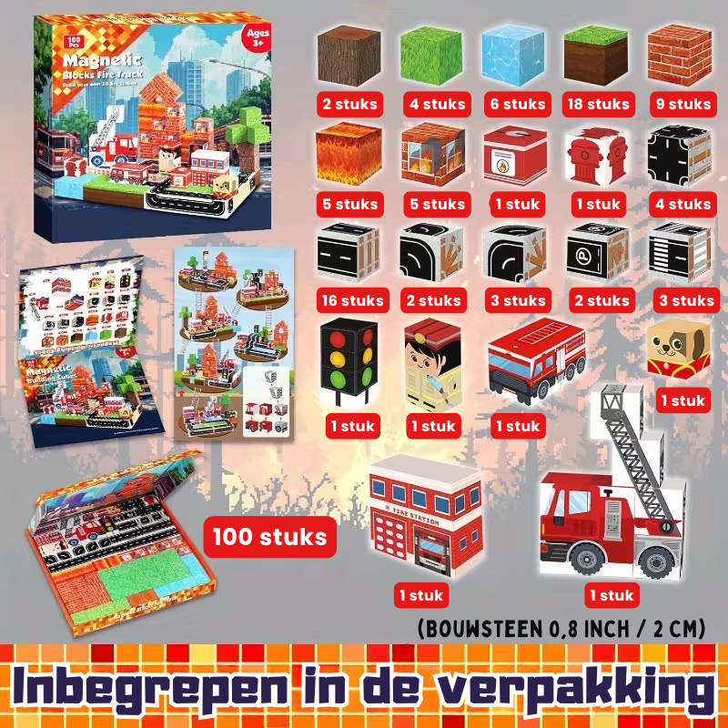 FireBuild™ – Magnetisch Bouwspeelgoed – Brandweer Thema