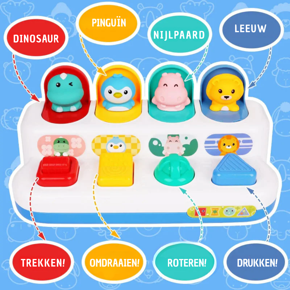 PopPret – Sensorisch Baby Speelgoed met Pop-Up Knoppen