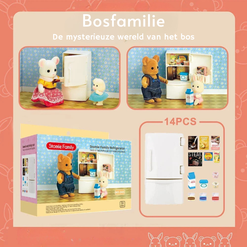 TinyVilla™ – 1:12 Poppenhuis Meubelpakket – Keuken & Dinette