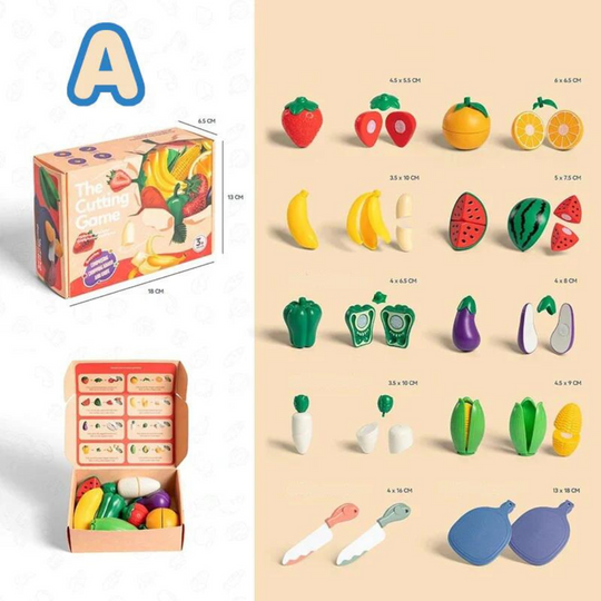 Educatief Montessori Houten Fruitsnijset – Miloleafs