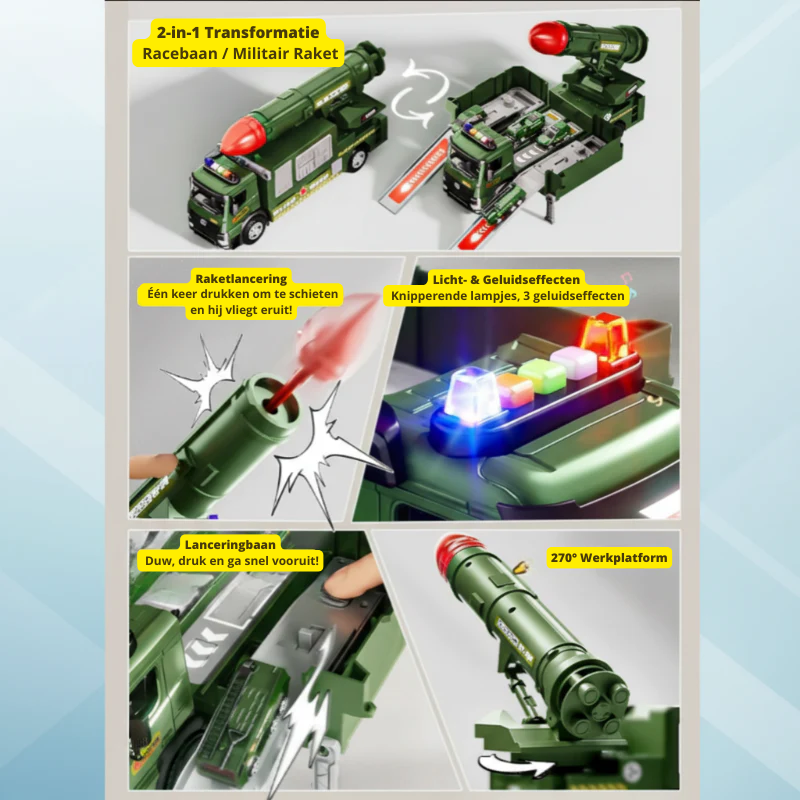 BattleRover™ – Stoere Militair Speelgoedtruck met Lanceermechanisme