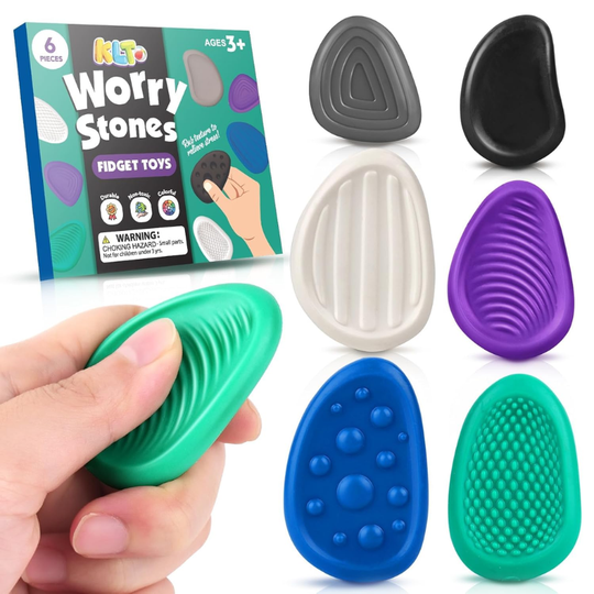 CalmiStone™ – 6/12-delig Sensorische Fidget Stenen Zachte Silicone Wobble Stones