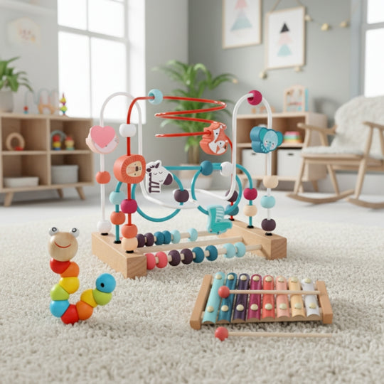 WoodenPlayTrio – 3-delige Houten Speelgoedset