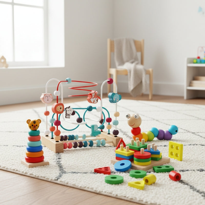 SkillTrail – 4-delige Houten Speelgoedset