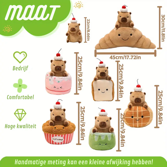 CuteCapybara™ – Schattige Pluche Knuffel 2-in-1 Croissant & Ananasbrood