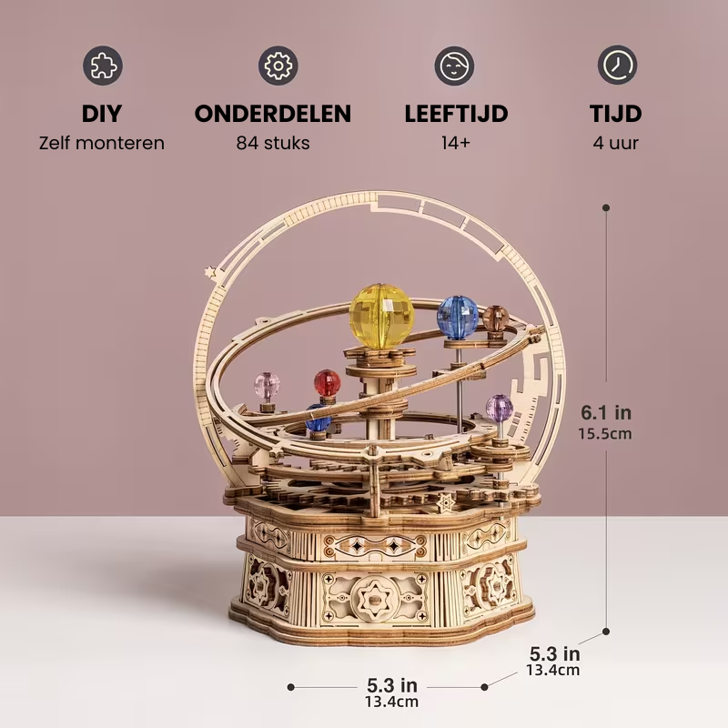 StarryTune™ – 3D Houten Draaibaar Sterrennacht Mechanische Muziekdoos