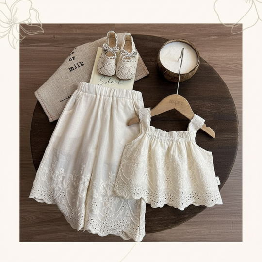 Zomerlief broek met wijde pijpen meisjes - Milo & Moon