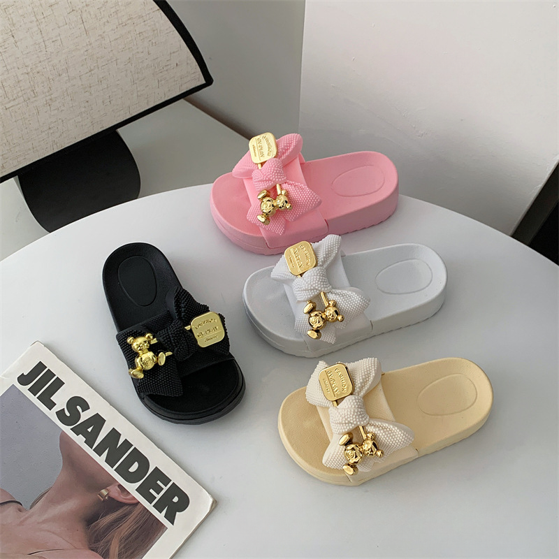 BowBear – Cartoon Strik en Beer Kinderslippers