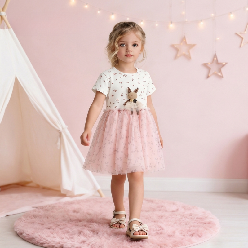 Alva – Bunny Mesh Feestjurk