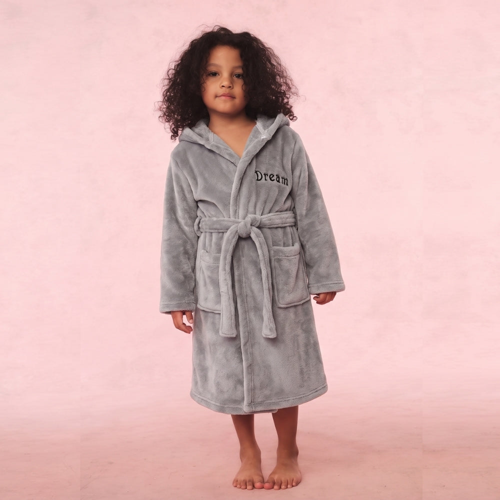 DroomMaatje – Effen Kinderbadjas met Capuchon