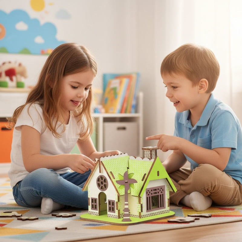 GreenCabin – 3D Houten Bouwpuzzel Blokhut