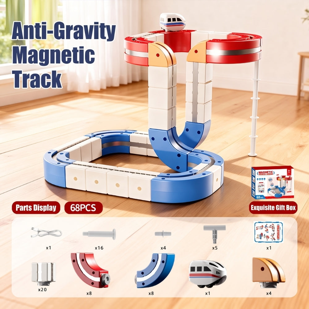 <font dir="auto" style="vertical-align: inherit;"><font dir="auto" style="vertical-align: inherit;">Jouet magnétique pour enfants, double voie électrique, assemblage de train cube magique, pour garçons, bricolage</font></font>