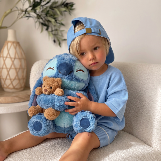 CuddleStitch – Blauwe Knuffel met Teddybeer