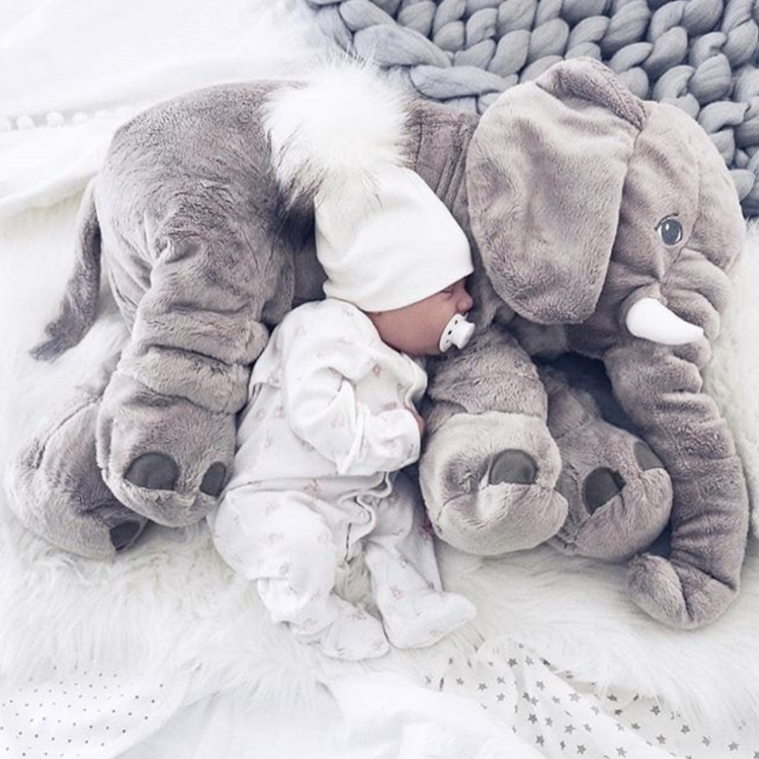 TeddyTrompa™ - Zachte Pluche Olifant Knuffel – Ideaal als Babyknuffel & Slaapkussen