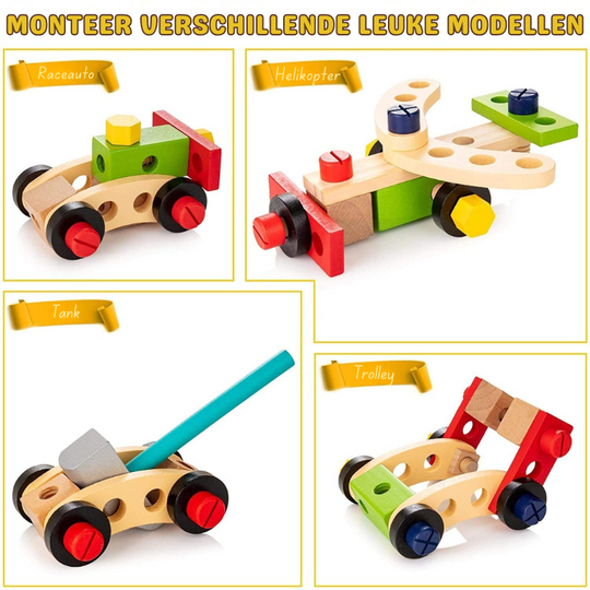 TinyToolbox™ – Educatieve Houten Gereedschapskist – Creatief Speelgoed