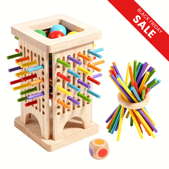 Milo’s Magische Toren™ – Drie-in-één Houten Stokspel