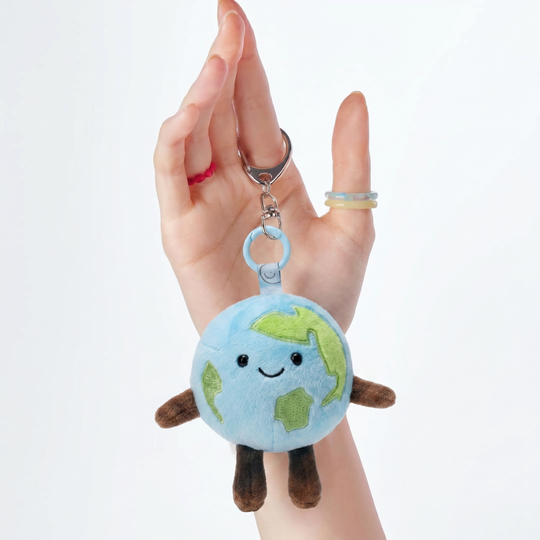 EarthCharm – Wereldbol Knuffel Sleutelhanger