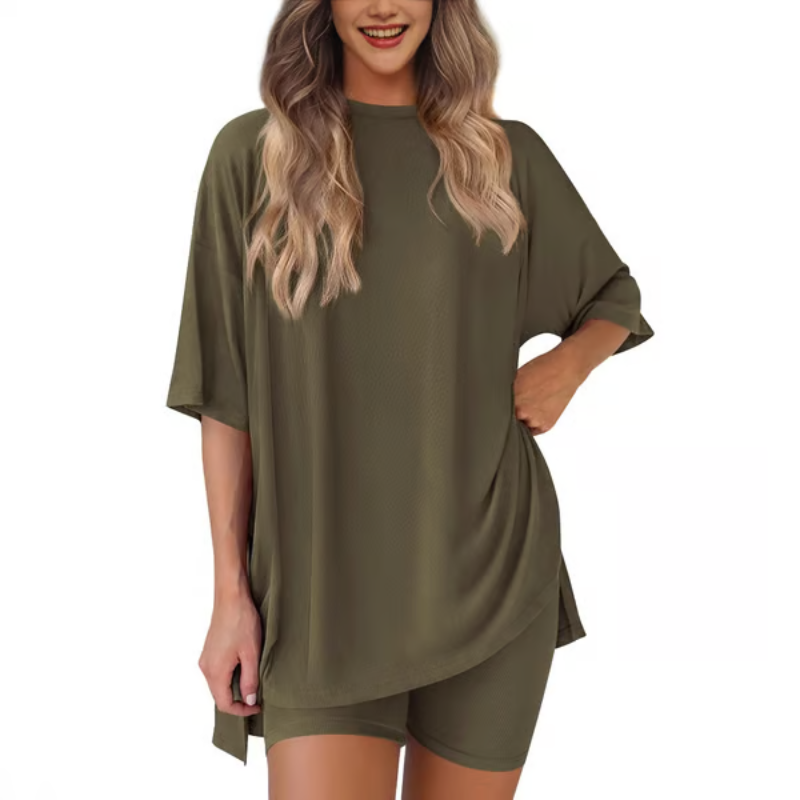 SummerEase™ – 2-delige Dames Set – Luchtige T-shirt & Stretch Shorts