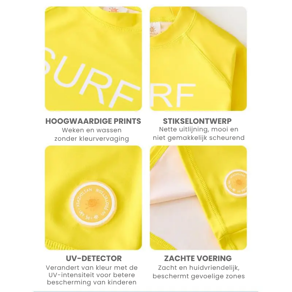 WaveGuard – Kinder Surfshirt met Lange Mouwen en UPF 50+