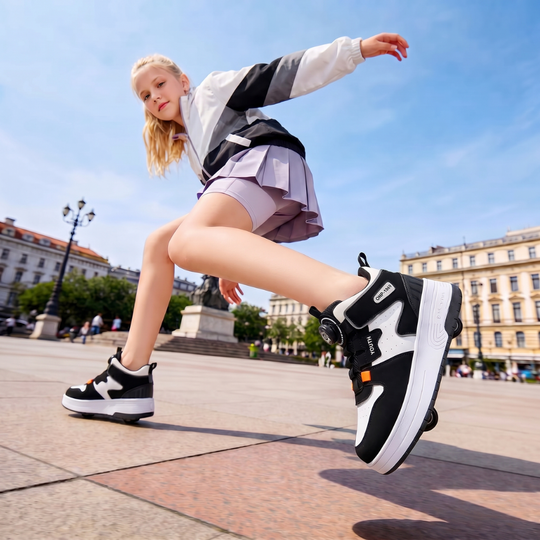 RollStep – Verstelbare Kindersneakers met Inklapbare Wieltjes