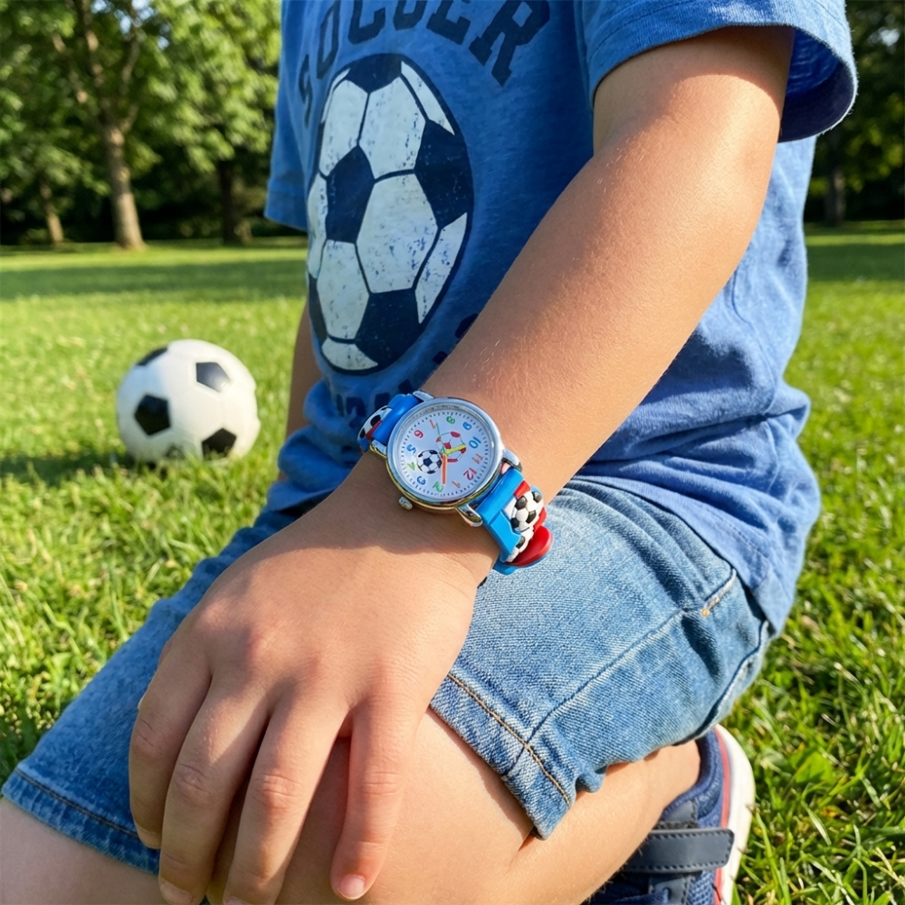 GoalTime – Kinderhorloge met Voetbalpatroon – Quartz & Sportief
