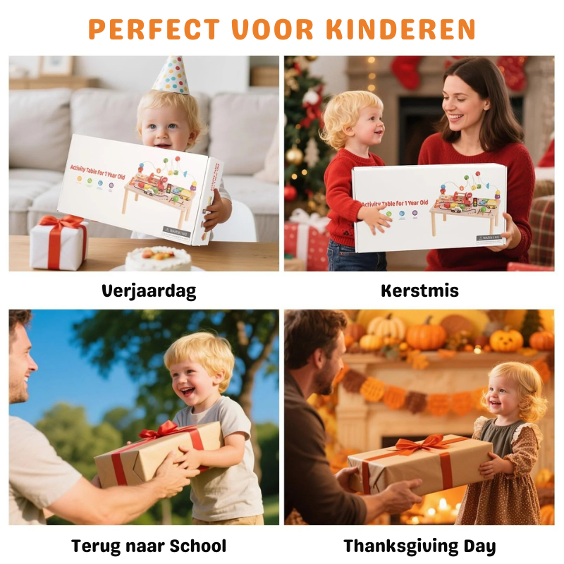 PlayTableix™ – 7-in-1 Montessori Houten Activiteitentafel