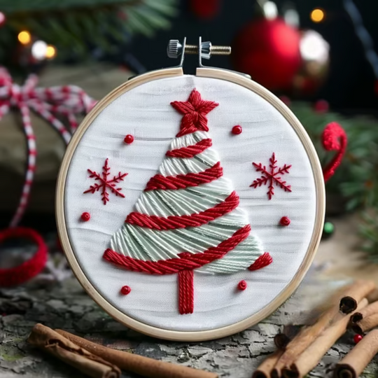 FestiveStitch™ – DIY Kerstborduurset voor Beginners met Winterse Sneeuwscènes