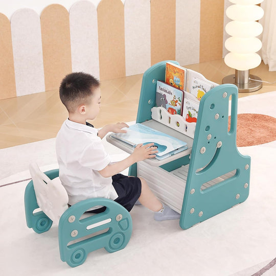 Write&Store™ Magnetisch Kinder Schrijfbord – 2-in-1 Boekenplank & Opbergrek (2 jaar+)