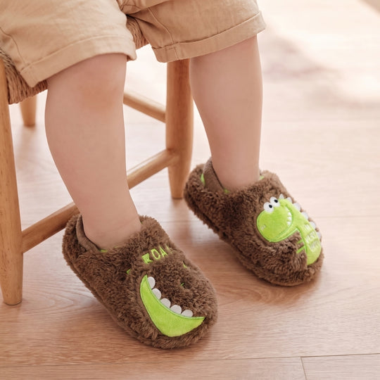 DinoHops – Pluche Kinderpantoffels met Vrolijke Dinofiguren