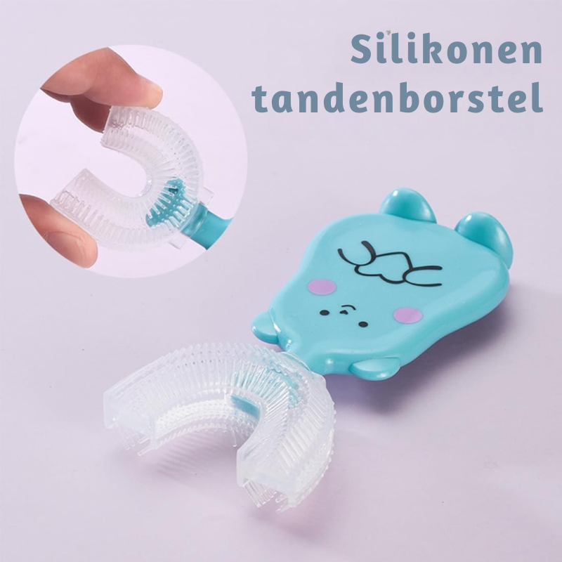 BearSmile™ – 3-pack U-vormige Kindertandenborstels voor 2-6 Jaar, BPA-vrije Siliconen, 360° Reiniging