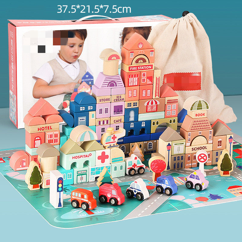 CityBlocks – Houten Bouwblokken Stad Set