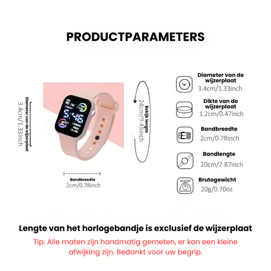 GlamTime™ – 6-delige Fashion Sieraden & Elektronisch Horloge Set