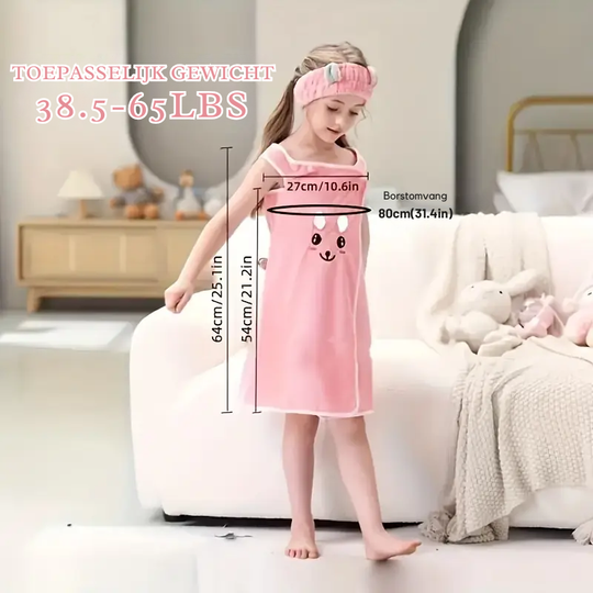 MinnieWrap™ – Kinderbadhanddoek Jurk met Minnie Oortjes