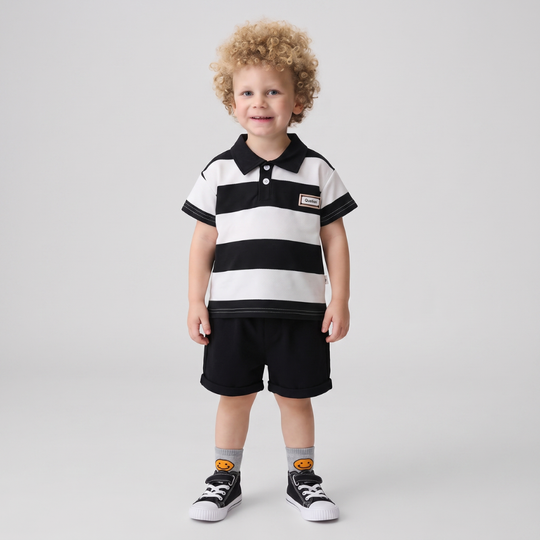 ClassicStride – Jongens Gestreepte Poloset met Short