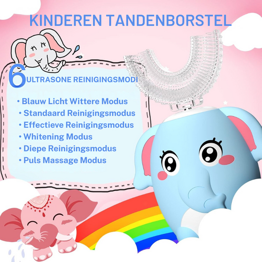MiloBrush™ Elephant Edition – Elektrische U-vormige Kindertandenborstel set (2-12 jaar)