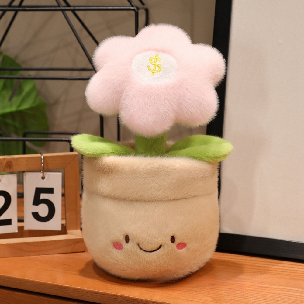 MoneyBloom – Pluche Bloem in Glimlachende Bloempot