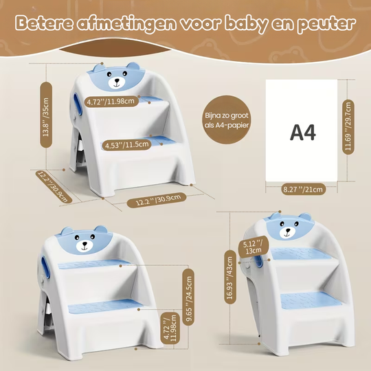 BearStep™ – Opvouwbaar 2-Staps Peuterkrukje