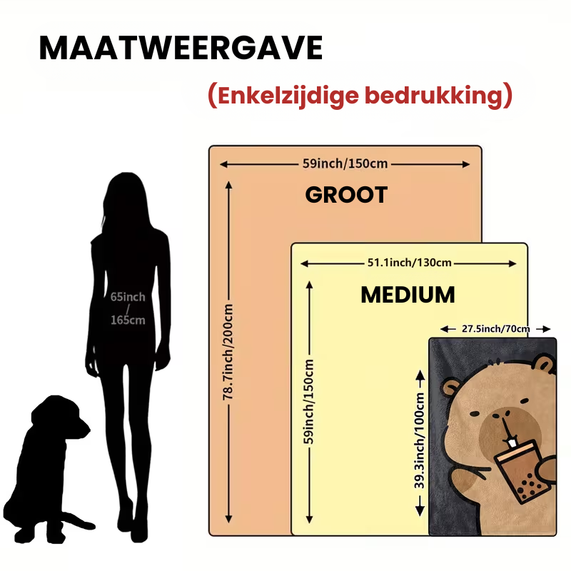 CapaCozy™ – Capybara Boba Thee Flanellen Deken voor Bed & Bank