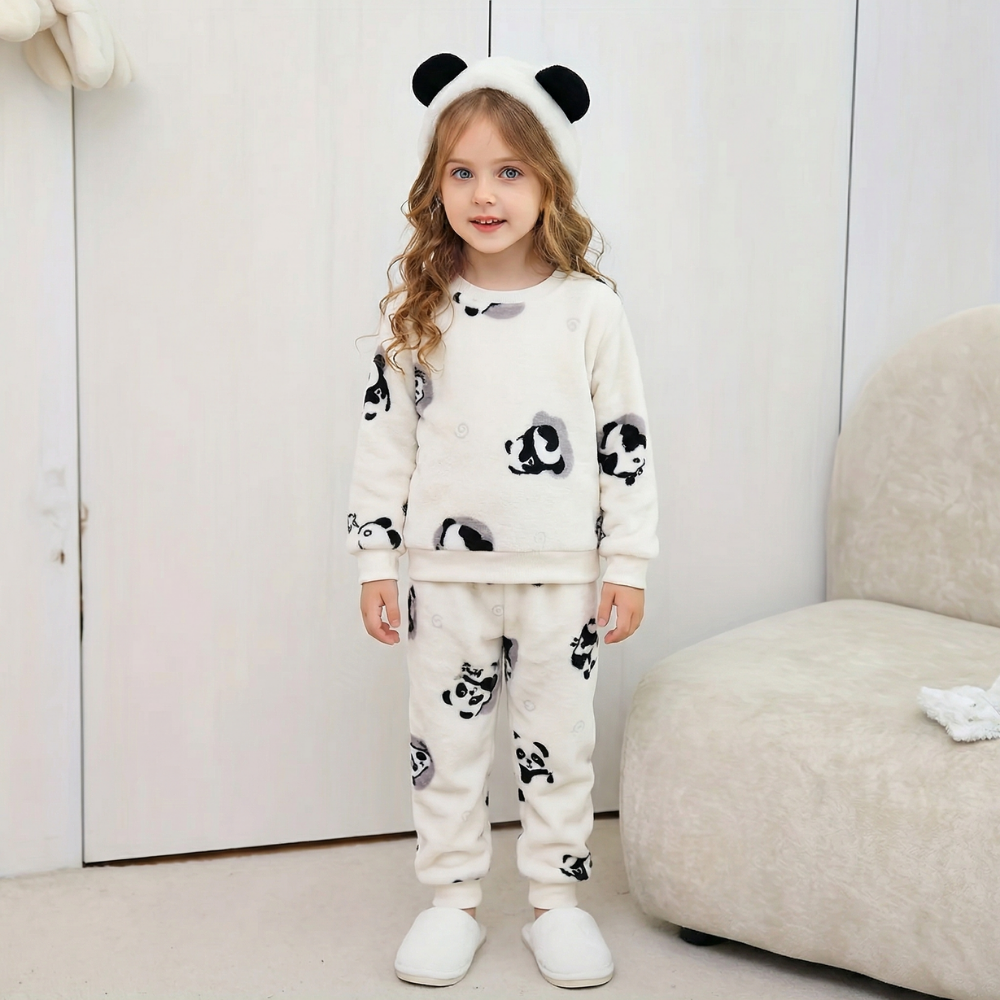 PandaDreams – 2-delige Meisjes Panda Fleece Pyjama