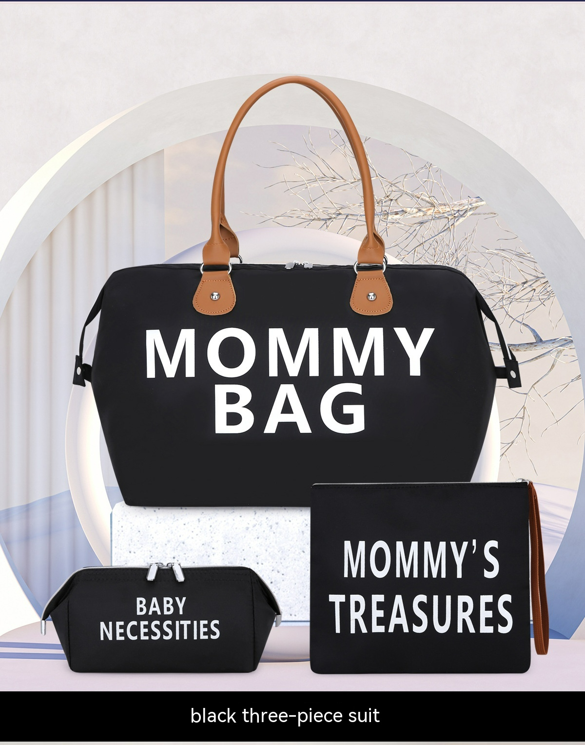 CarryAll™ – 3-Delige Mama Tas Set – Stijlvolle Complete Luiertas Oplossing