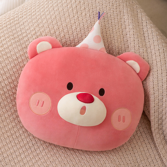 PartyPals™ – Cartoon Dieren Knuffelkussens met Feesthoed