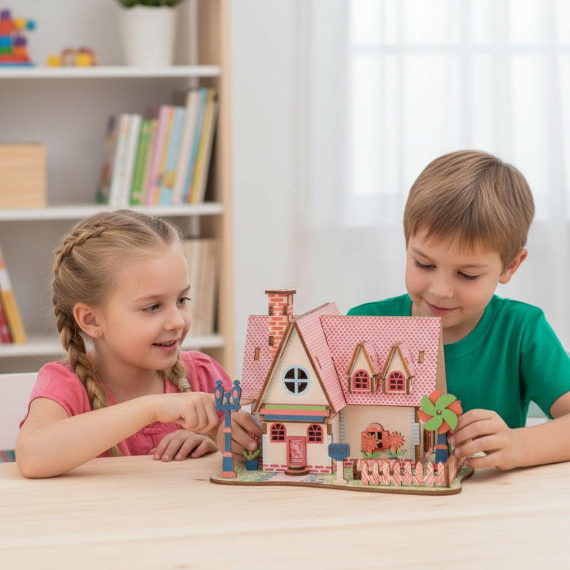 SunflowerManor – 3D Houten Bouwpuzzel Villa