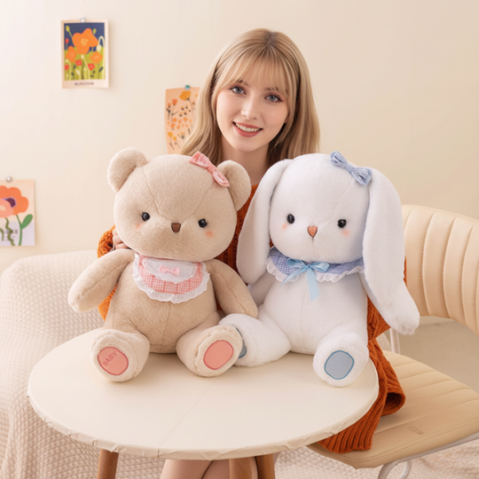 SweetBib – Beer & Konijn Knuffels met Strik