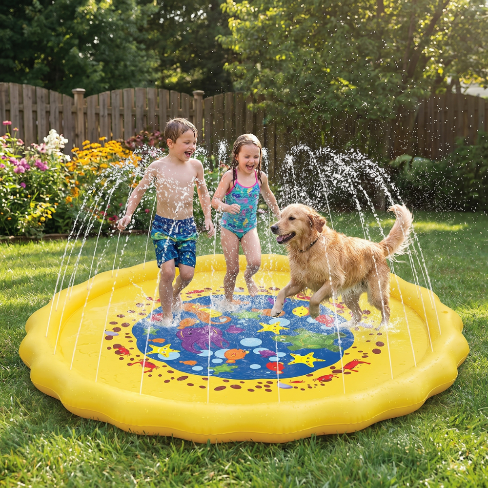 SplashPaws – Opblaasbare Sproeimat voor Kinderen en Honden