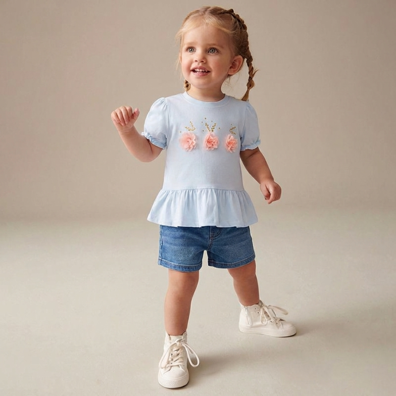 Ilaria – Bloemen Peplum T-shirt