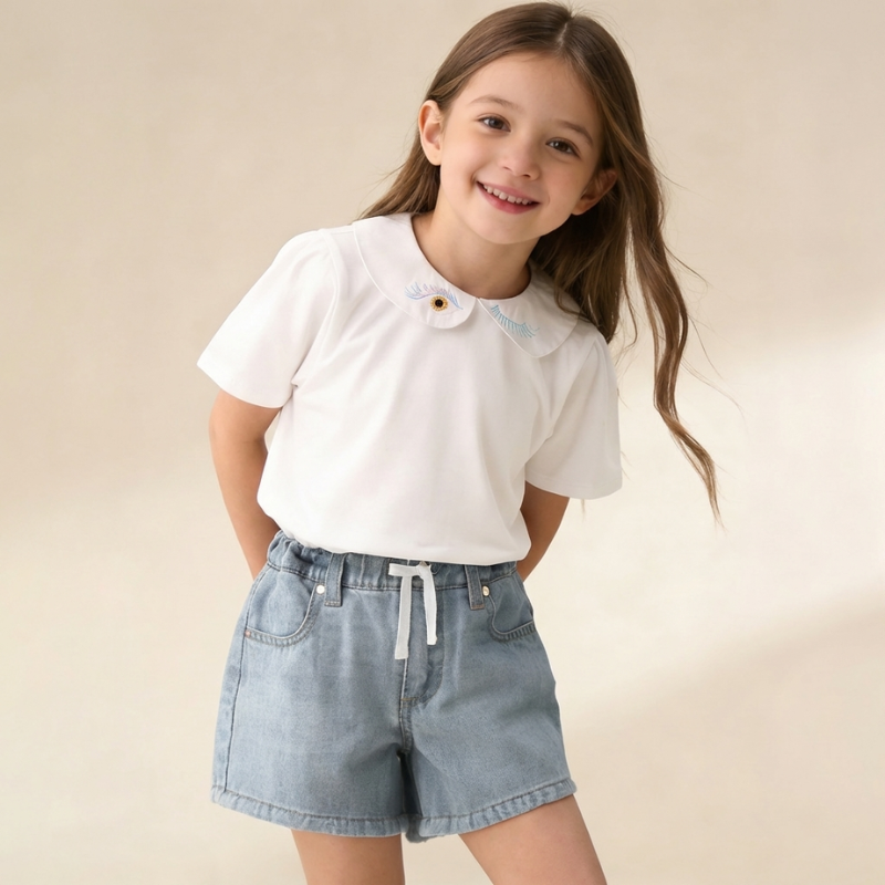 Pernilla – Denim Paperbag Broekjes